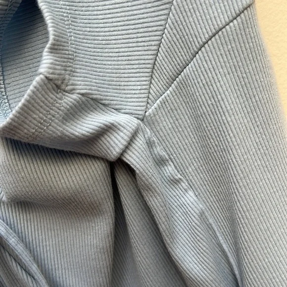 H&M+ LIGHT BLUE Tie-Front Ribbed Dress - Picture 10 of 12